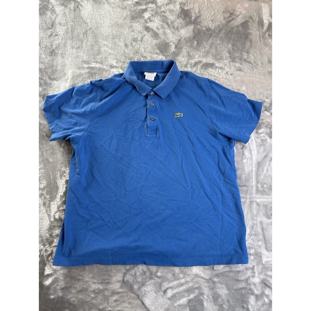 Lacoste Sport Blue Polo‎ Shirt Mens 7 Crocodile Blue Embroidered Golf Shirt